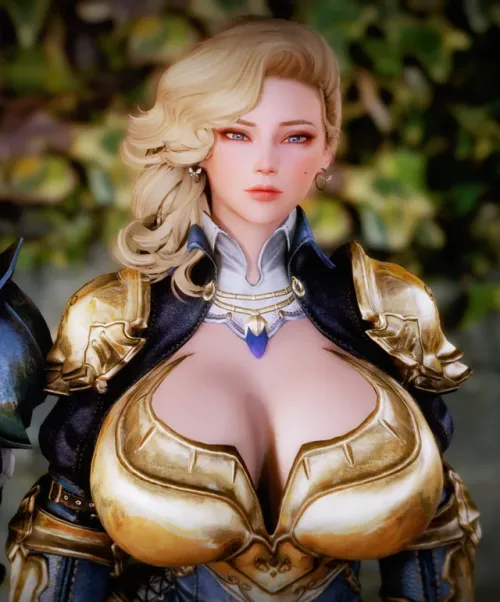 Thumbnail Blonde Beauty in Armor: A Stunning Illustration | HentaiSource