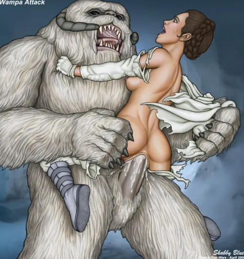 Thumbnail Germanicdutchman24 Illustrates Wampa's Attack on Leia Shabby Blue | starwarsnsfw