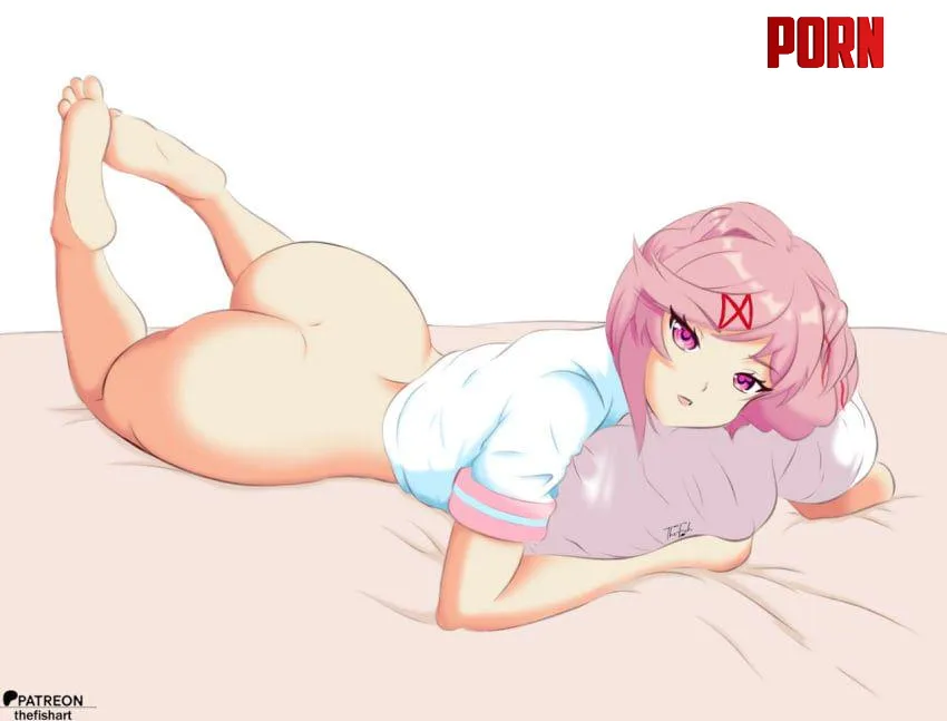 Natsuki waiting for you in bed TheFishArt by Unfair_Cucumber_7936