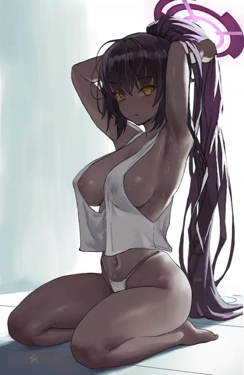 Thumbnail Casual Elegance: Casually tying her hair by RandomName8448 in ecchi Category