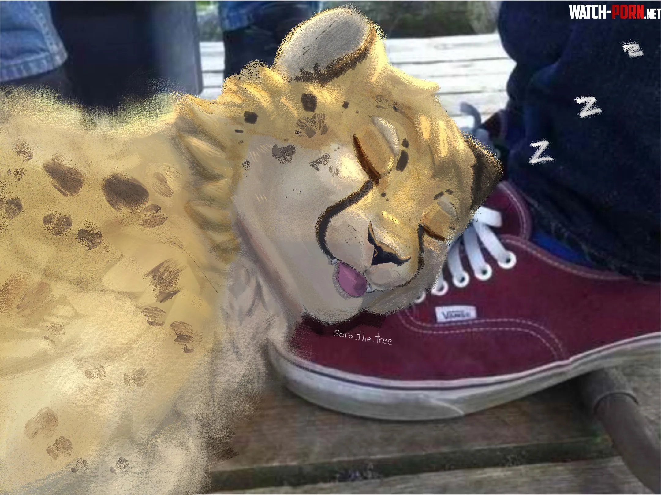 Sleepy Cheetah 3 art by me  by Sora-KunOwO