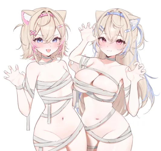 Thumbnail Admire 'Bandaged FuwaMoco' Ecchi Art by A_MASSIVE_PERVERT