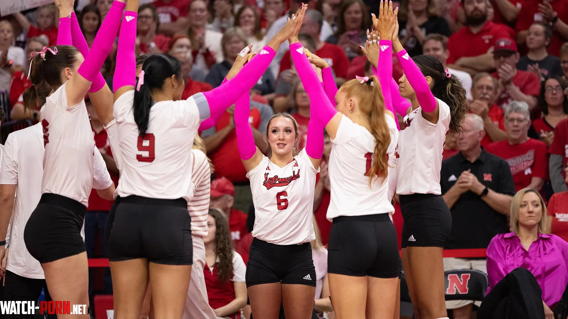 Nebraska Volleyball Huddle  by Big-Perspective-5385