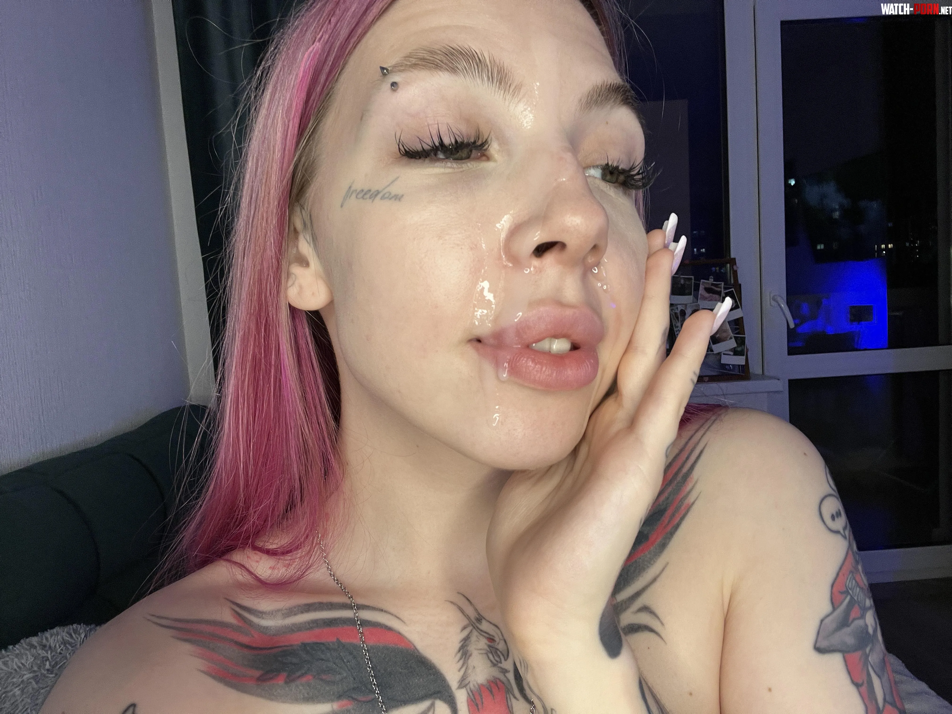 that semen looks hot on my innocent face by StrawberryJoyy