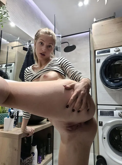 Thumbnail Laundry Dilemma: Playful Strip Tease with spicyxnena
