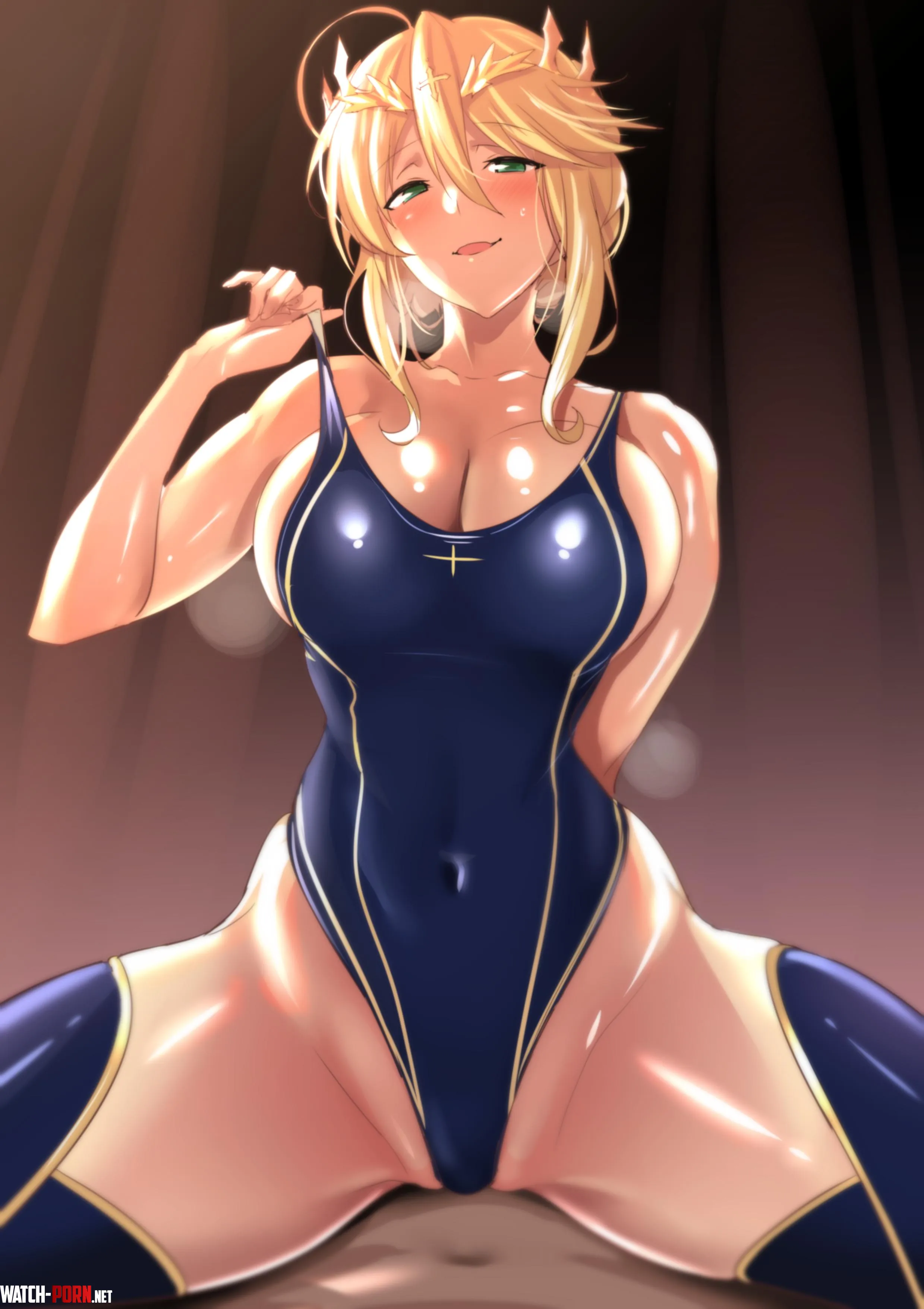 Artoria Lancer in a Competition Swimsuit Ulrich FateGrand Order by llamanatee