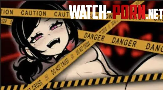 Color 1girl pink eyes black hair medium breast size blushing mole the coffin of Andy and leyley nude short twintails Danger amp caution tapes censored eyes open mouth open by MrAltCookie