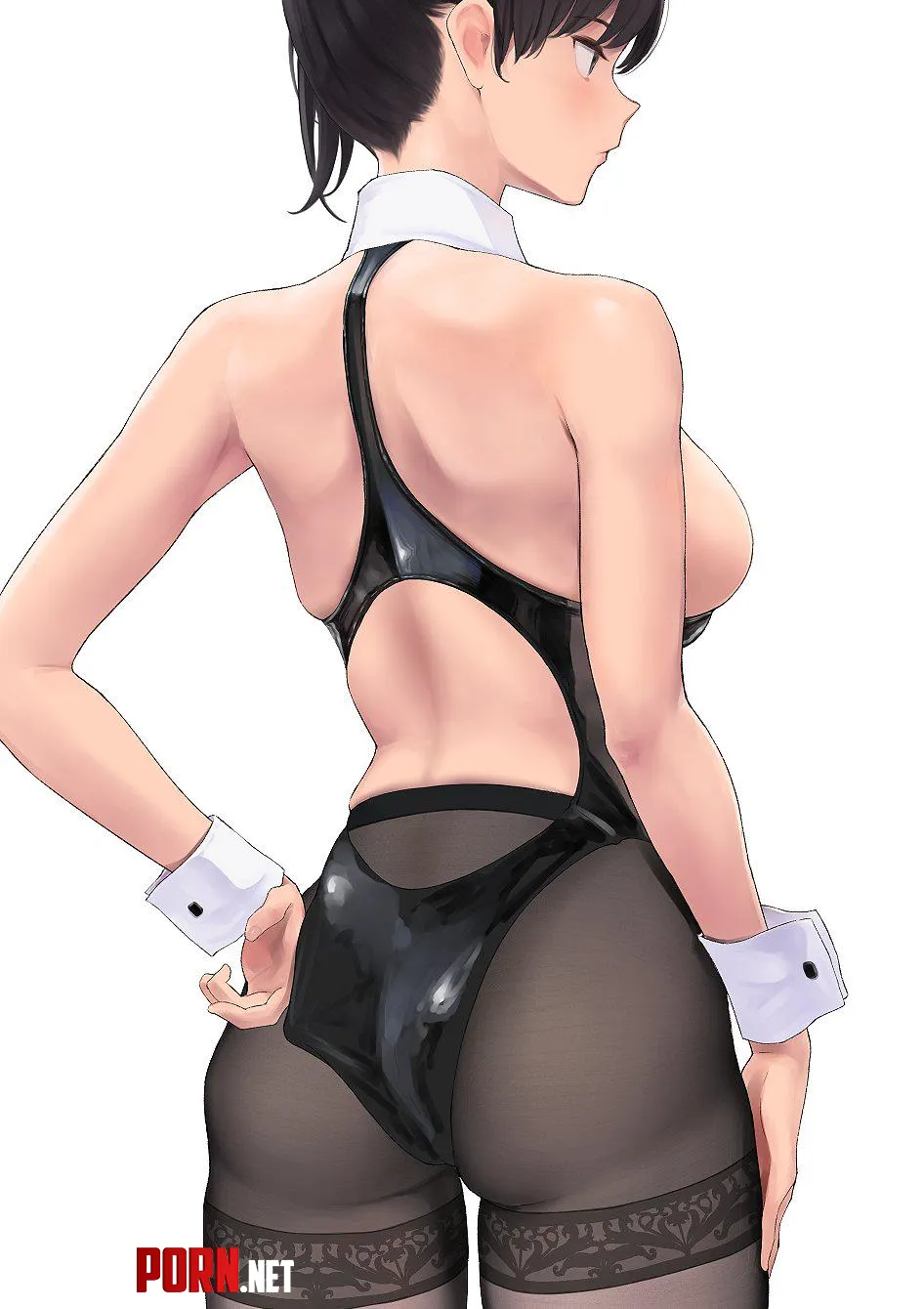 Bunny Kaga adjusting her leotard WaGenryusui KanColle by llamanatee