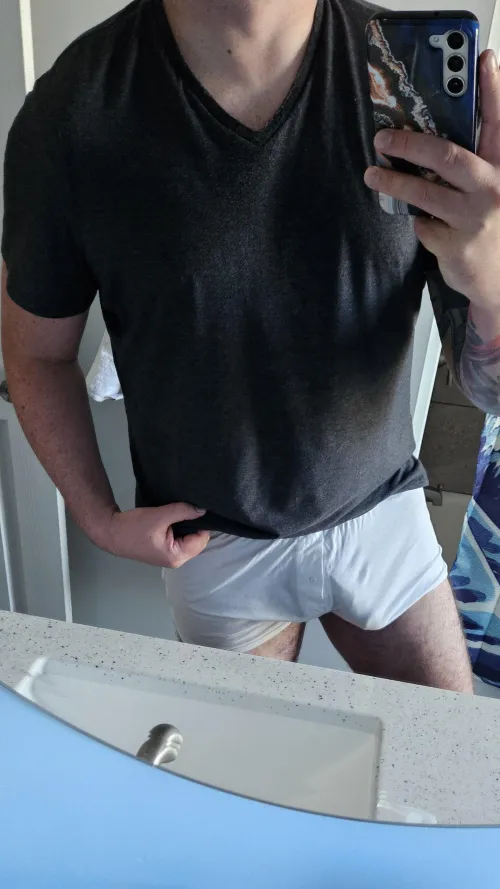 Thumbnail Chillin in White While WFH: Bulges Revealed | Natural_Top4288