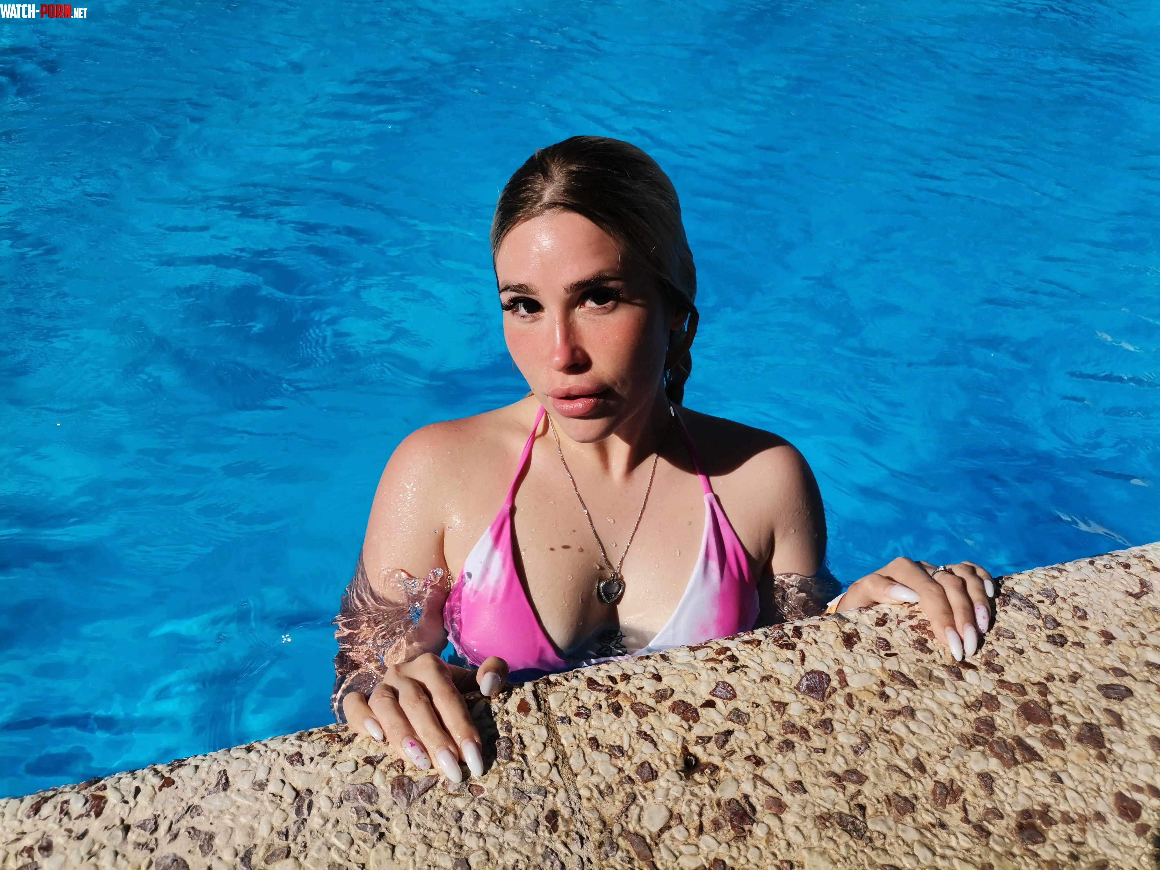 Pool time for this girl in a swimsuit by KittieeSweet