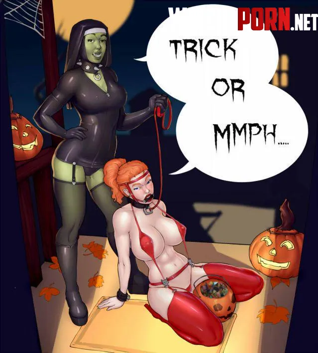 I love helping my mommy collect candy on halloween by Gahrita