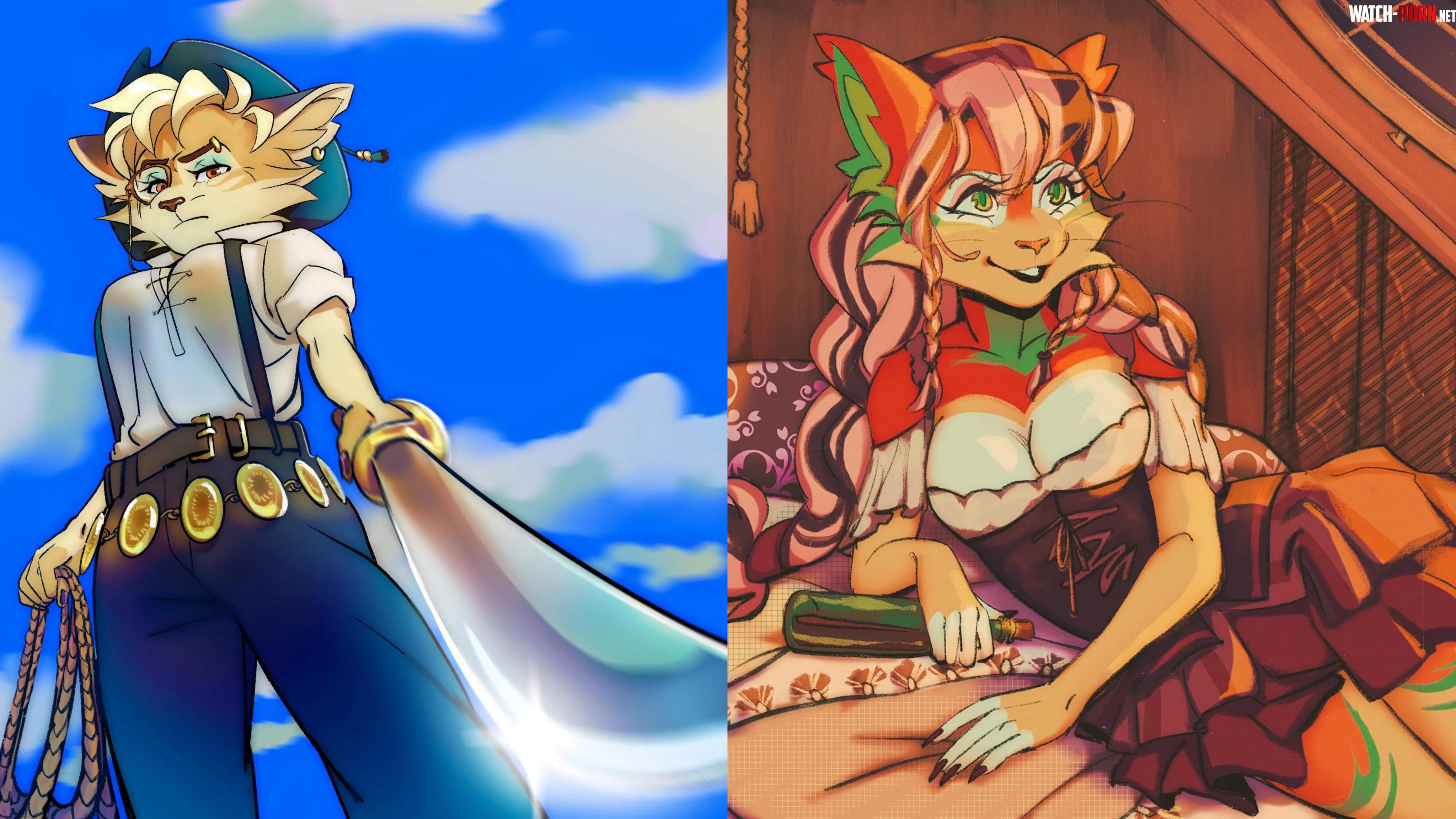 Drew my ocs in a pirate au  by furrietime