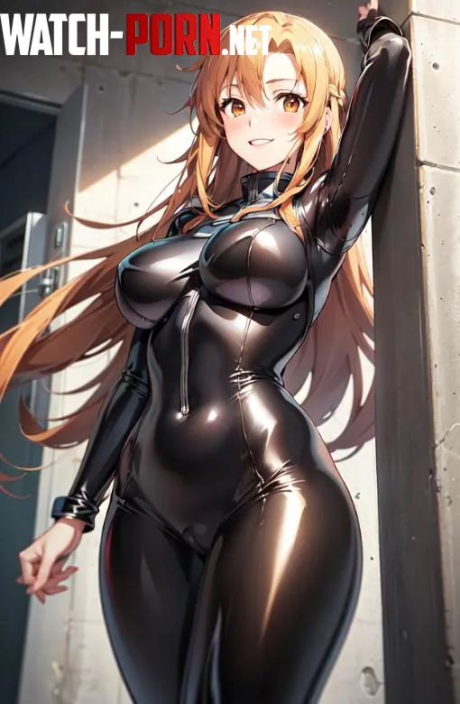 Asuna flex her body with new latex outfit  by West-Ad-7236