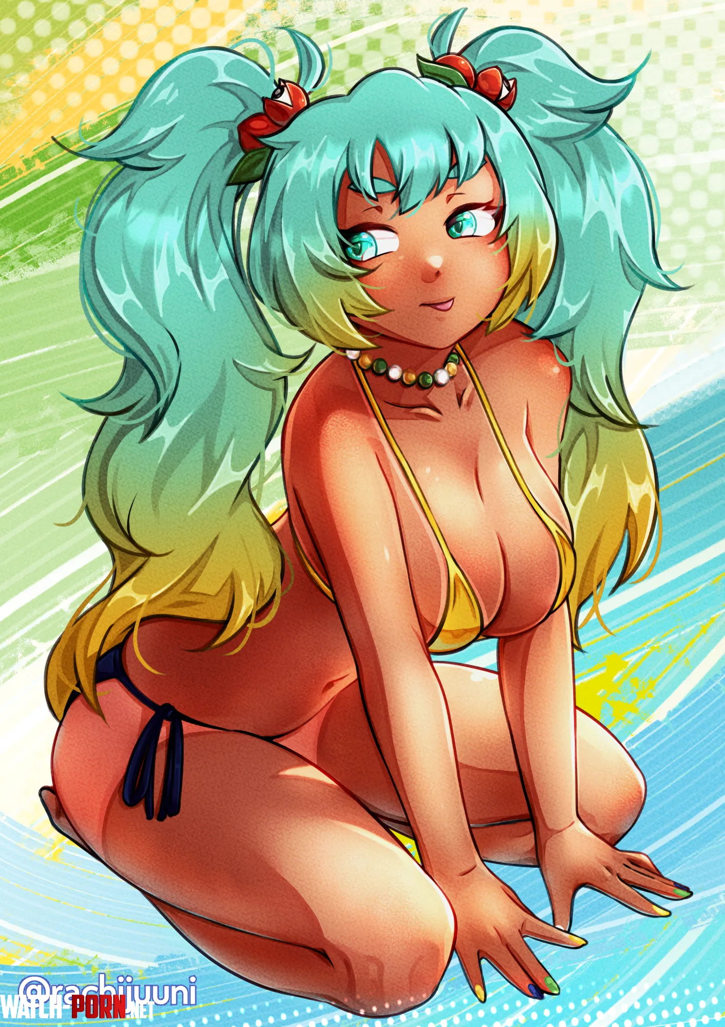 Brazilian Miku bikini by Rachijuuni