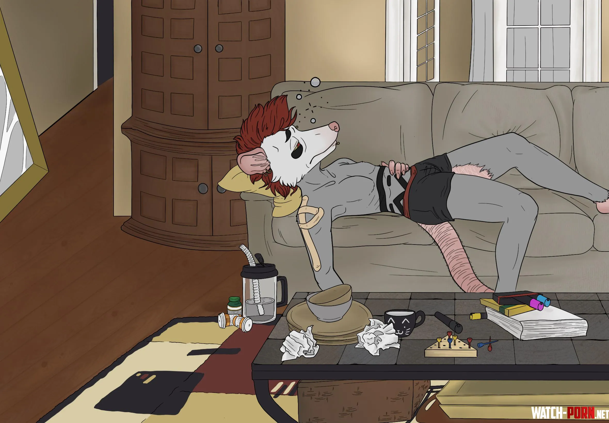 Nude Reclining on a Sofa or An Ode to Disability art by me 3 by meowntallyill