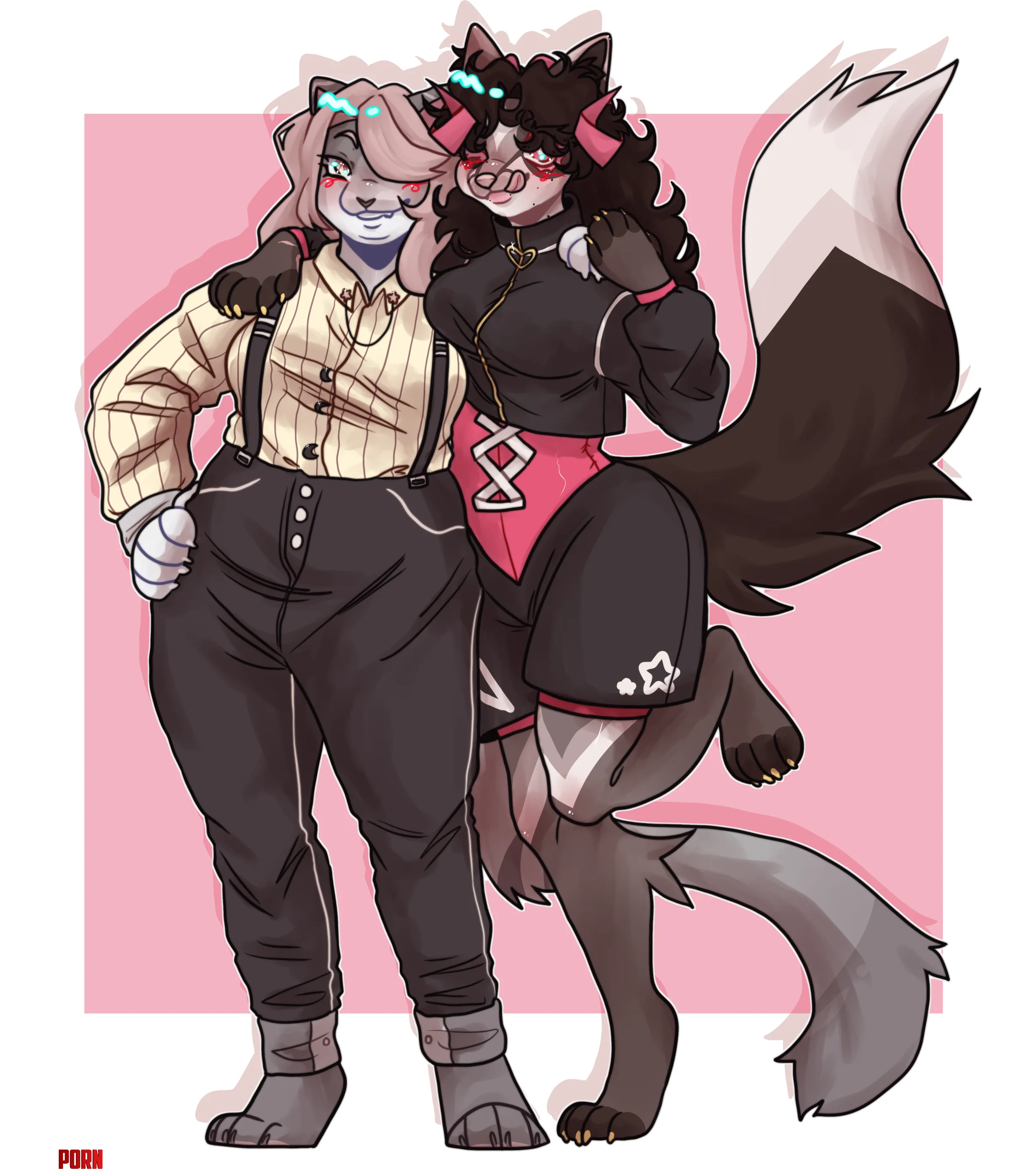 A cat and a fox by Yellow_Panic