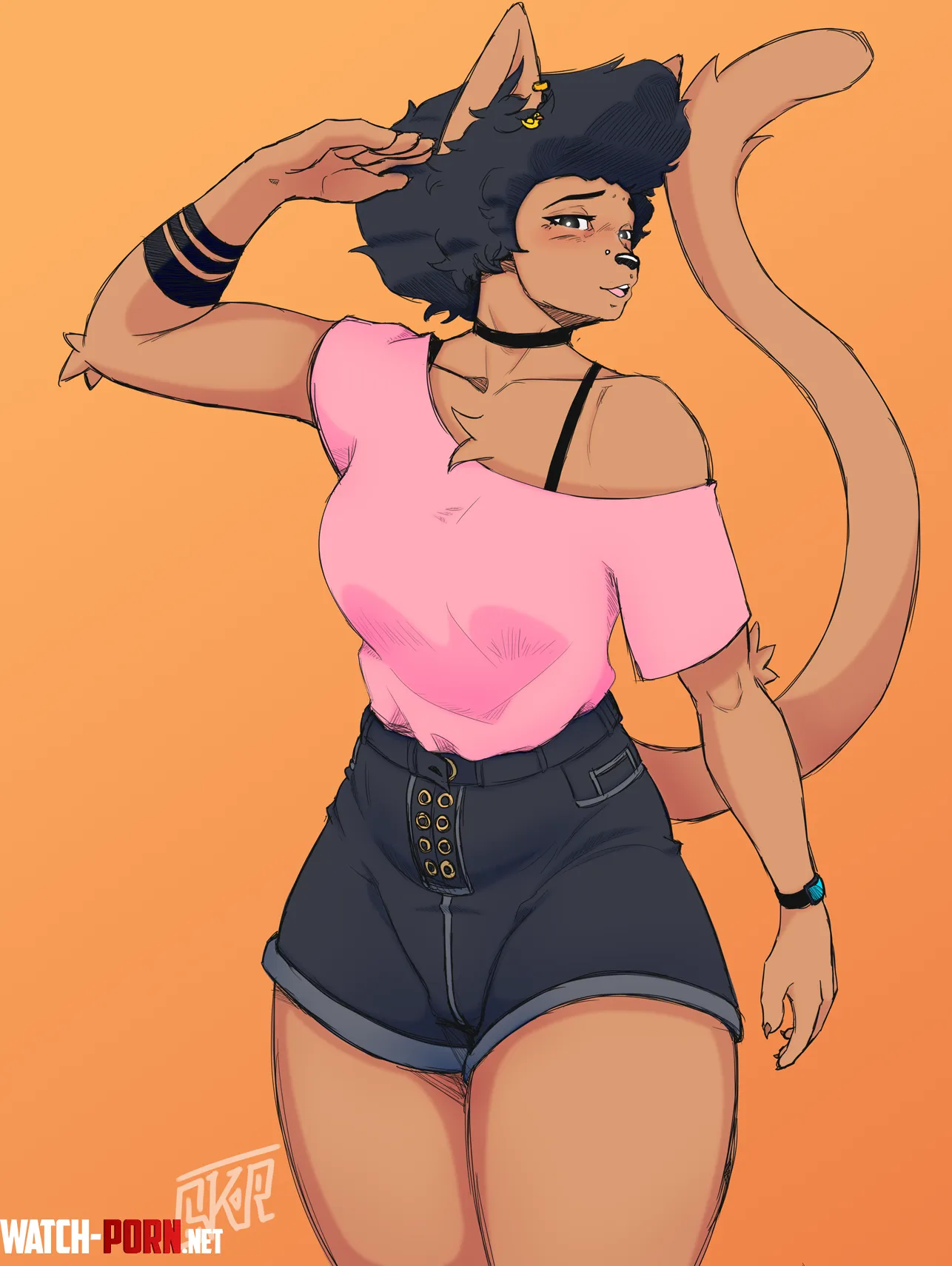 OC My sona Andrea Trying to get back into drawing P by Catjackdi