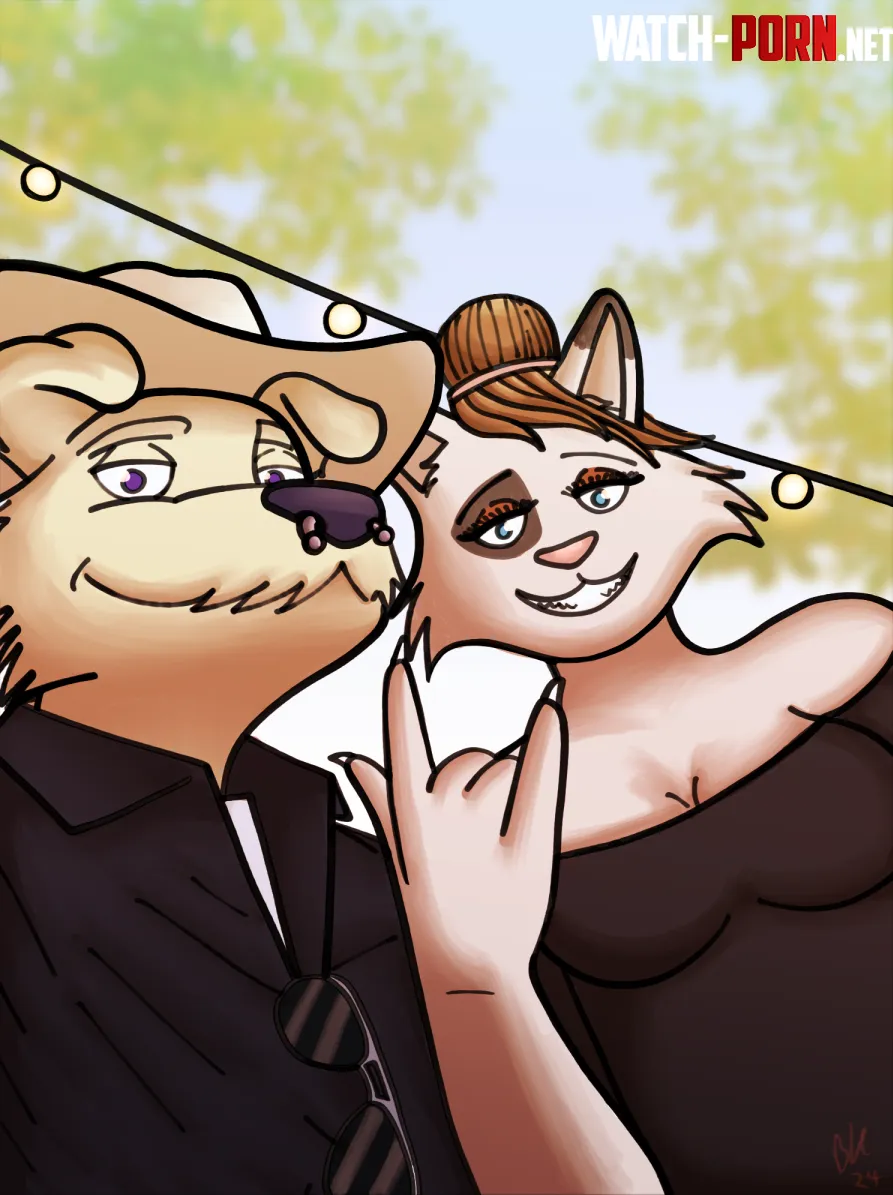 Made an art from a selfie of me and my partner at a wedding by PatMickelwaite