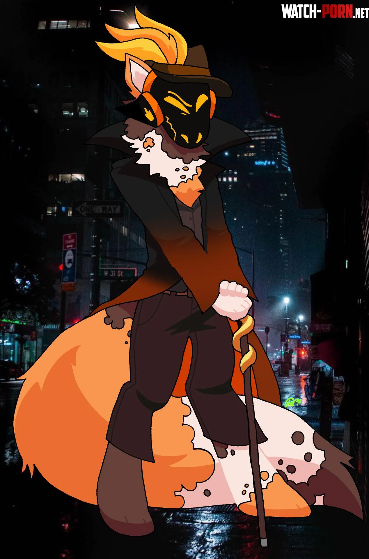 My little goober mafia fox by Electrical_Plane4431