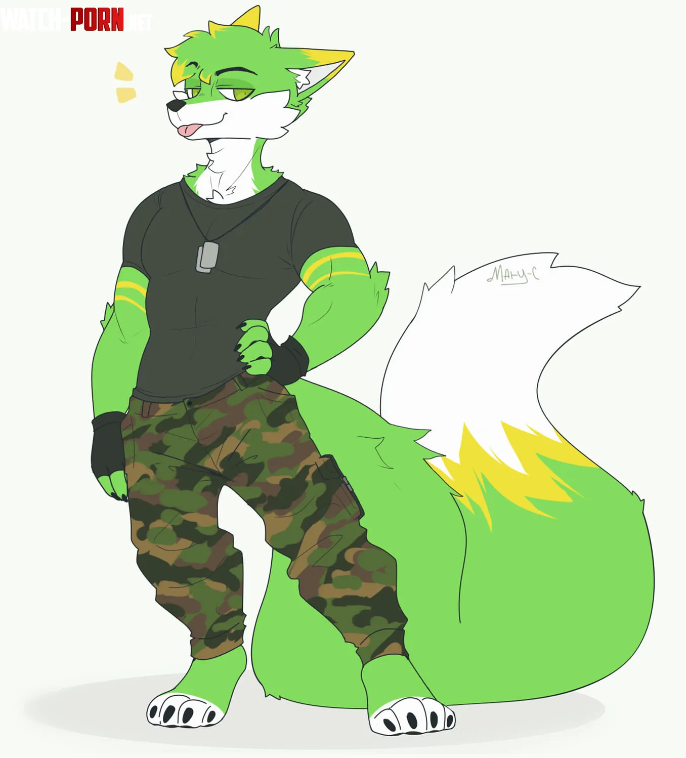 I made a ref for the buff green fox 3 Art by me by Marychic3908