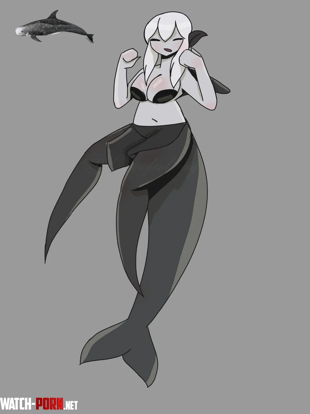 Practising a new brush I created please leave your critiques Rissos Dolphin gal by Careful-Bug5665