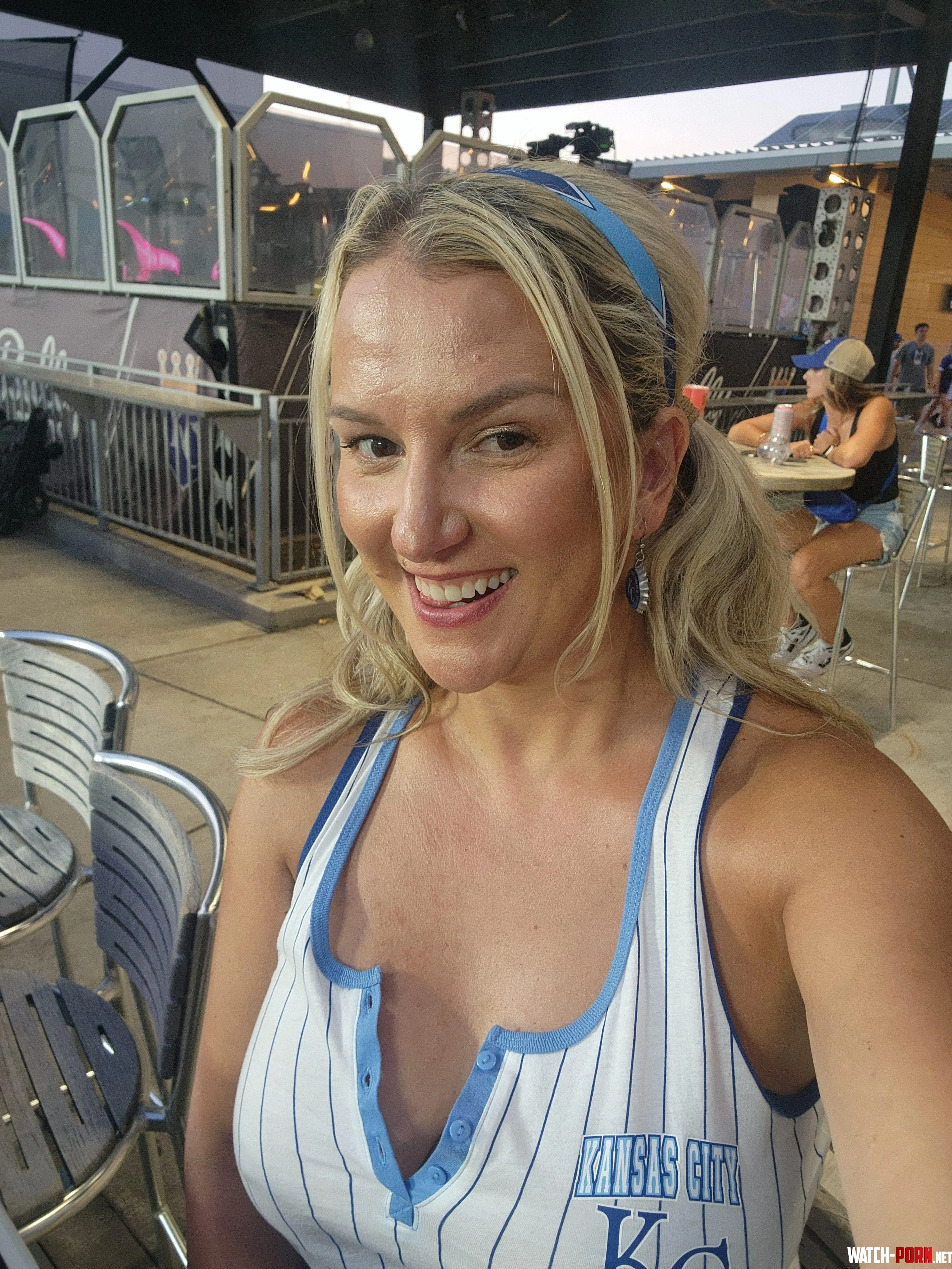 Me 46f at the Royals game this summer in a see thru shirt by Mrs_Englewood