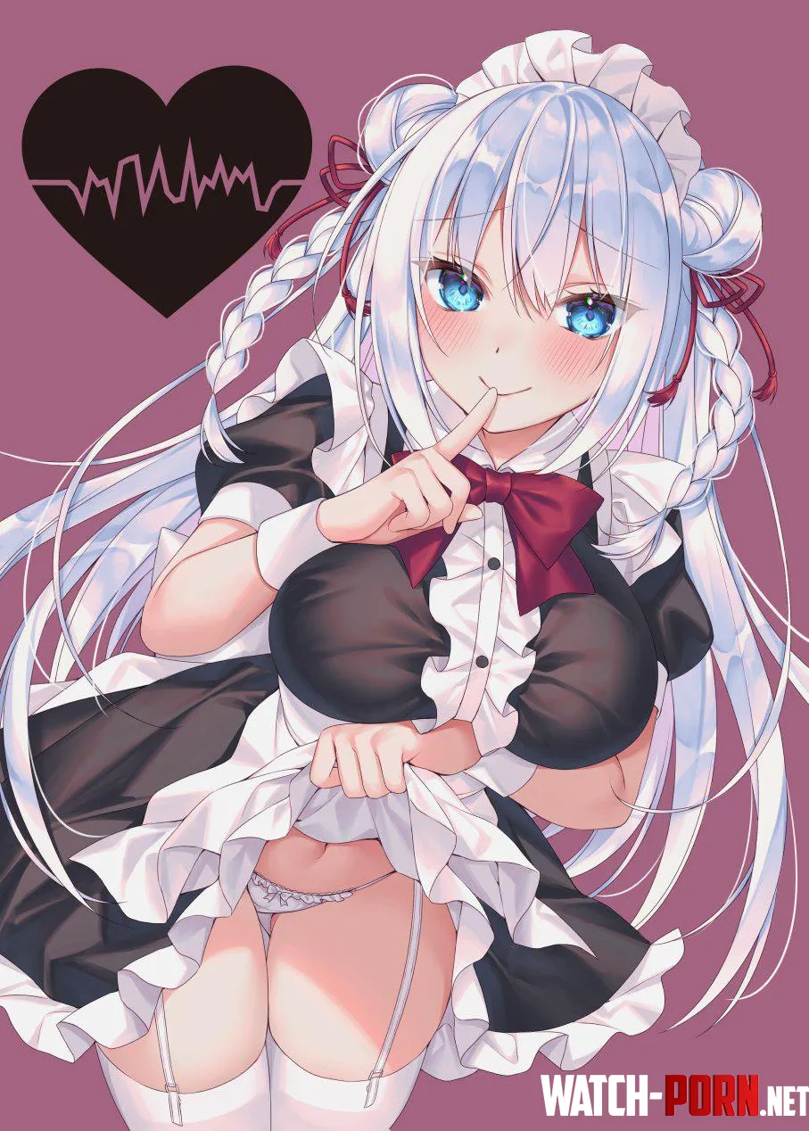 Adorable maid showing her panties  by marxsander2016