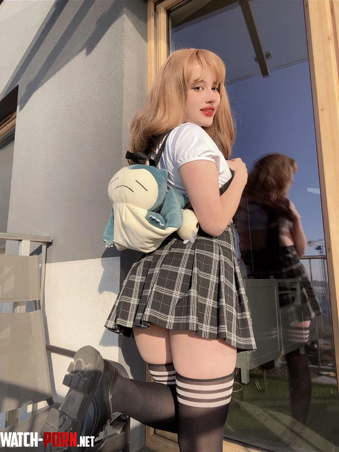 Cute girl in a skirt by EmeraldMistt