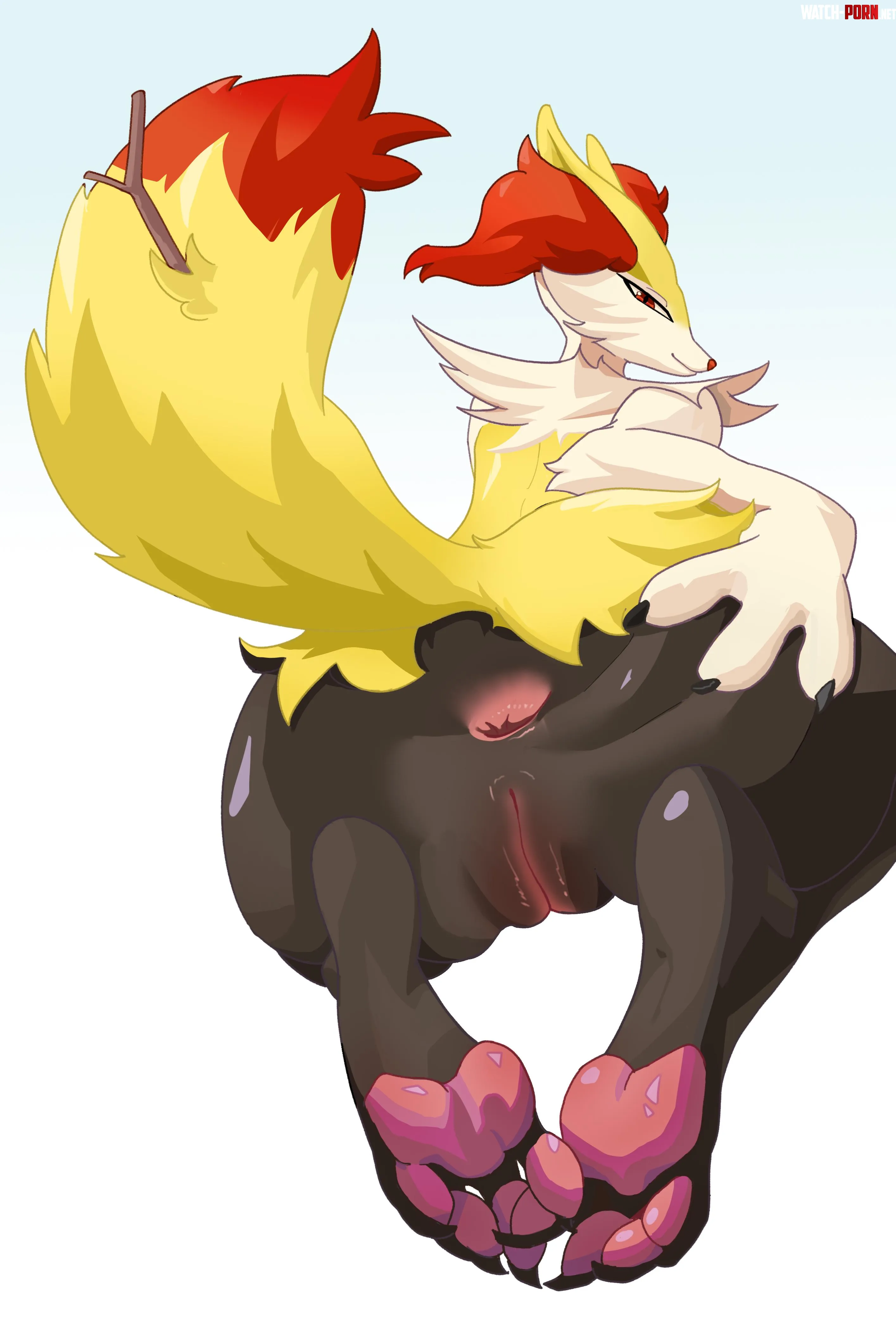Braixens back view OdeniArt by DeniNeto