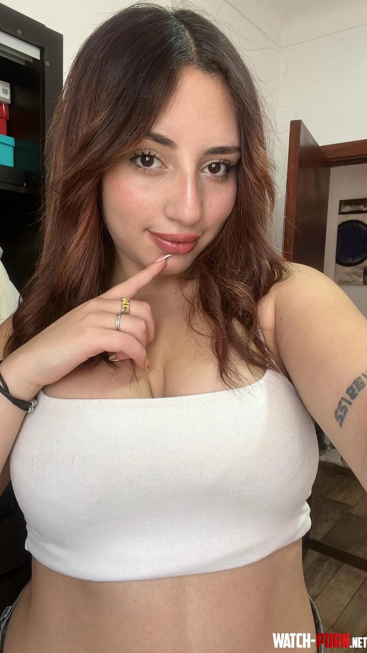 Im loving my new white crop top so much by DearMuse7