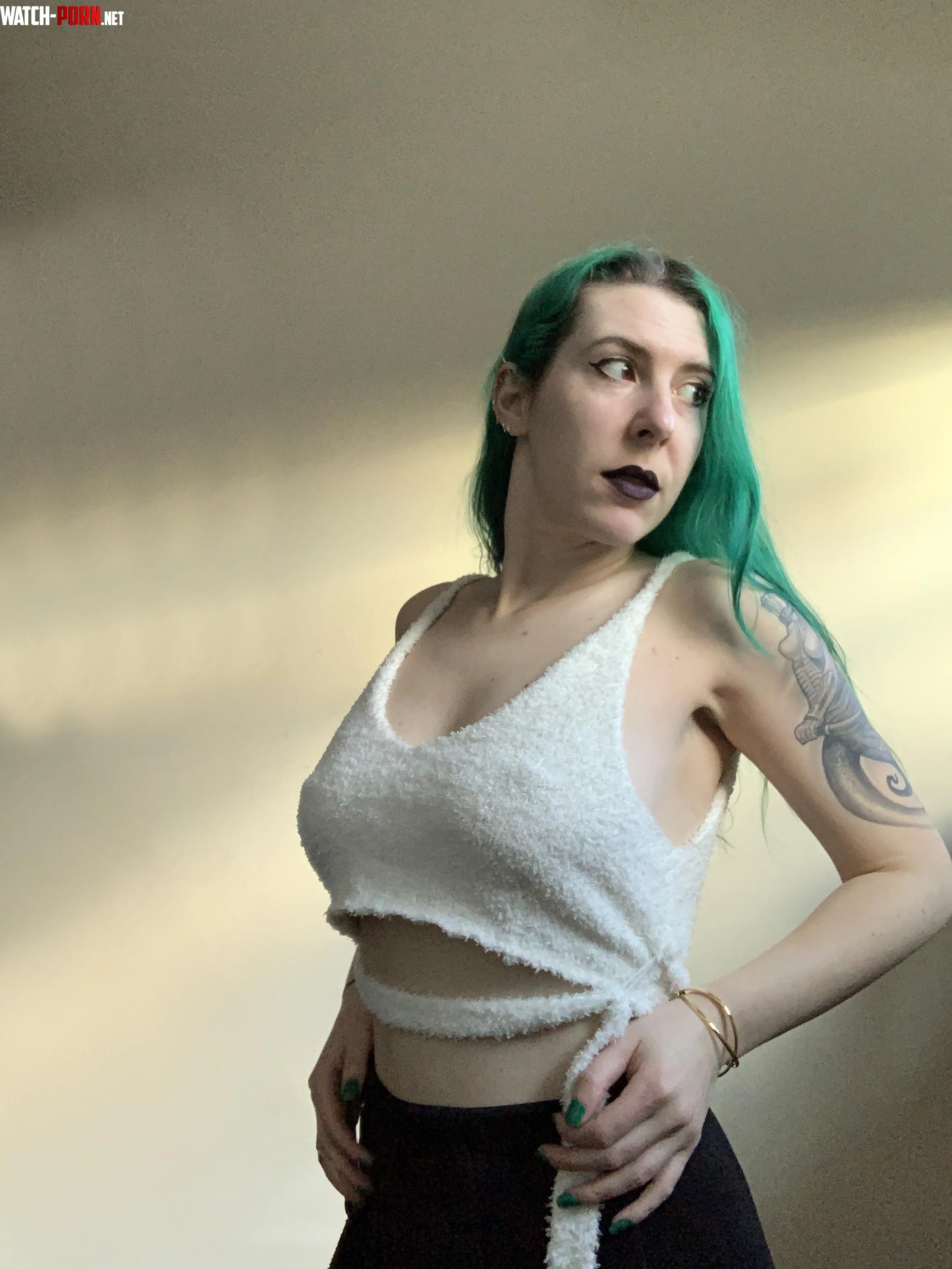 Cozy fuzzy crop top by sirenskiss3