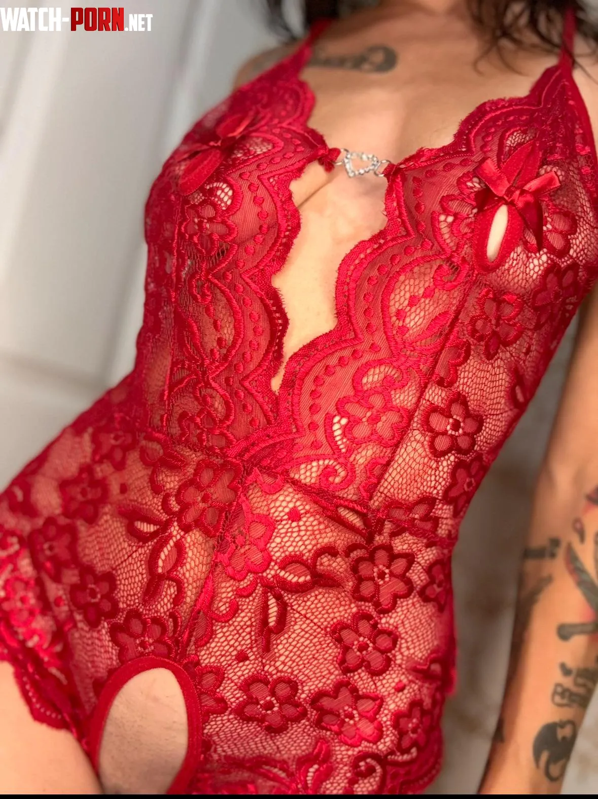 Red crotchless set  by ursecretava