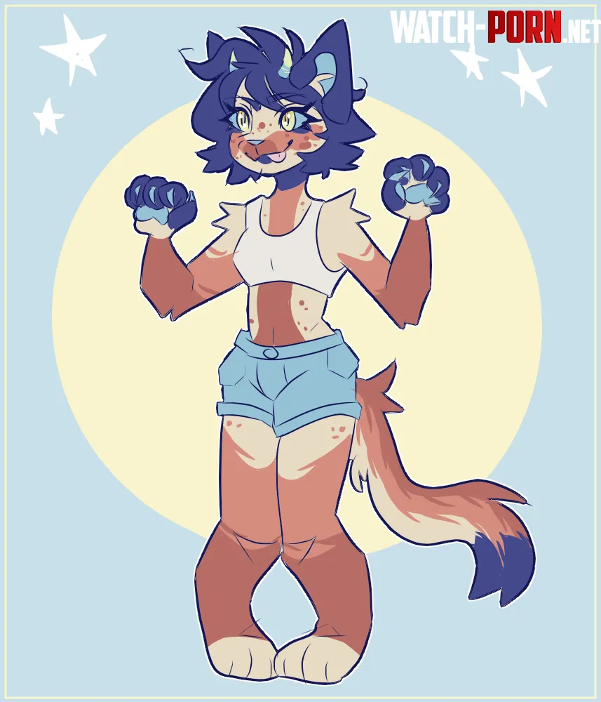 doodle of my fursona alt design  by ahxyll