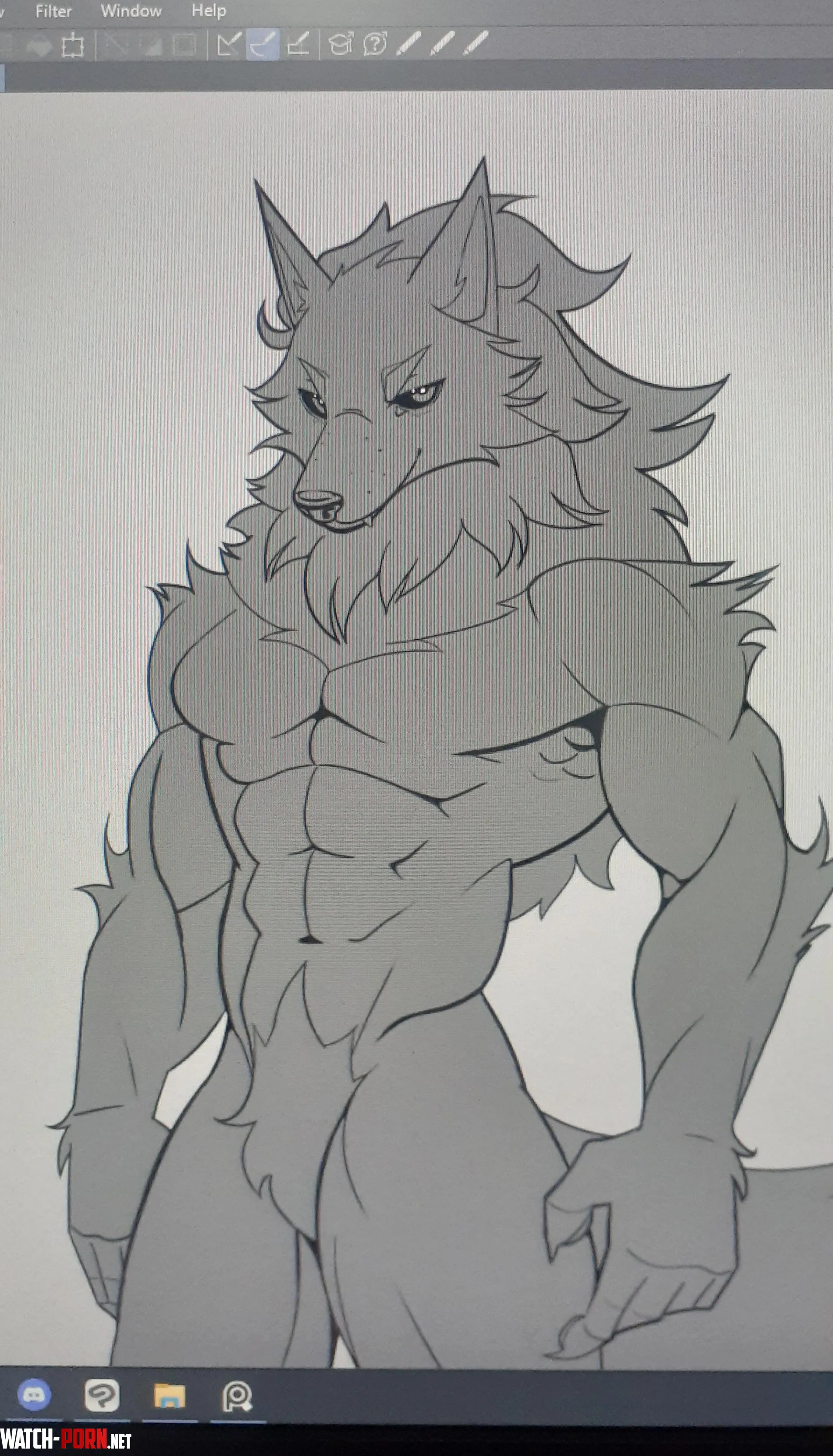Fluffy wolf boy WIP by me by CDfelinus
