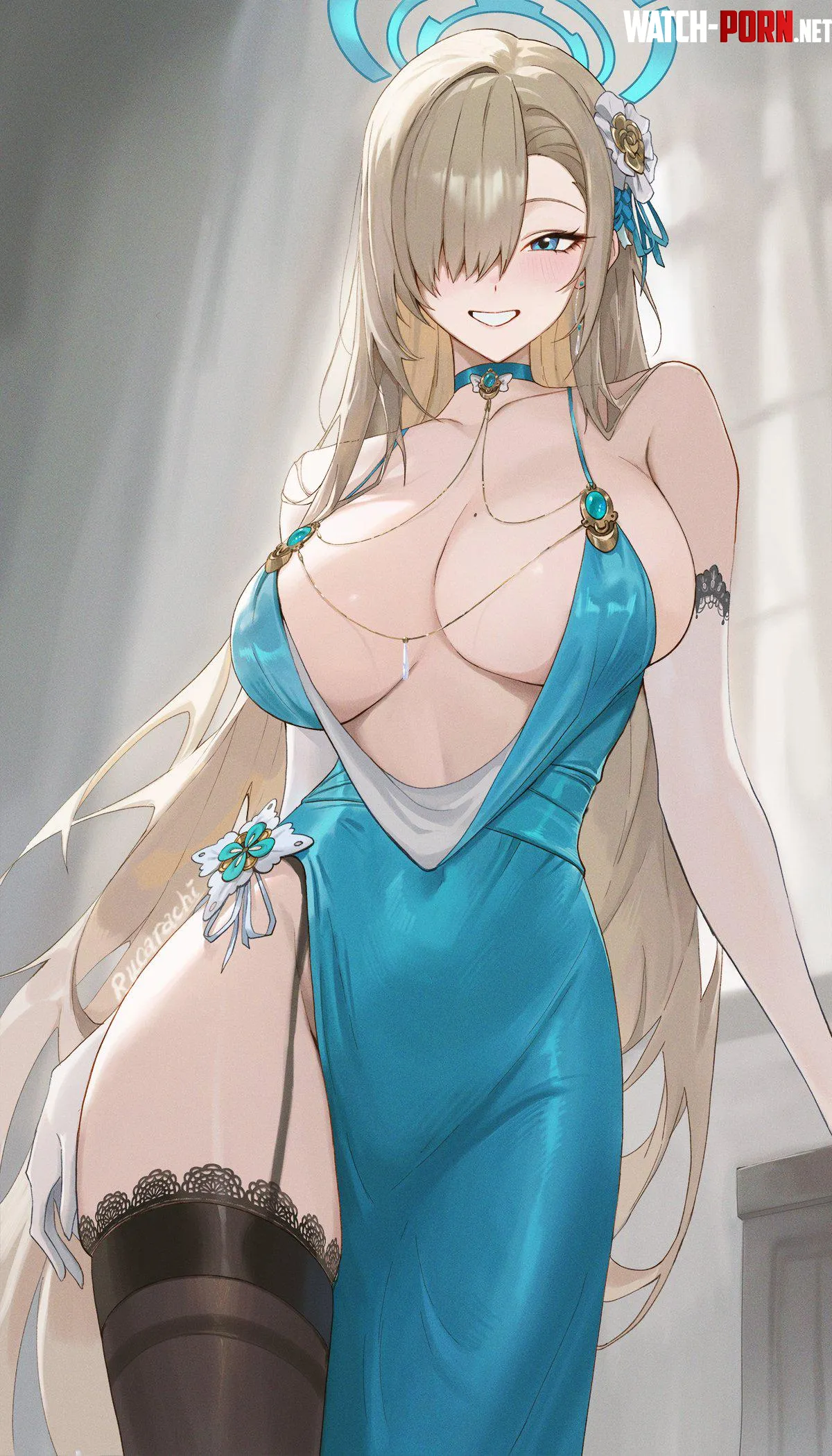 Party Dress Asuna Blue Archive by xSaviour_N