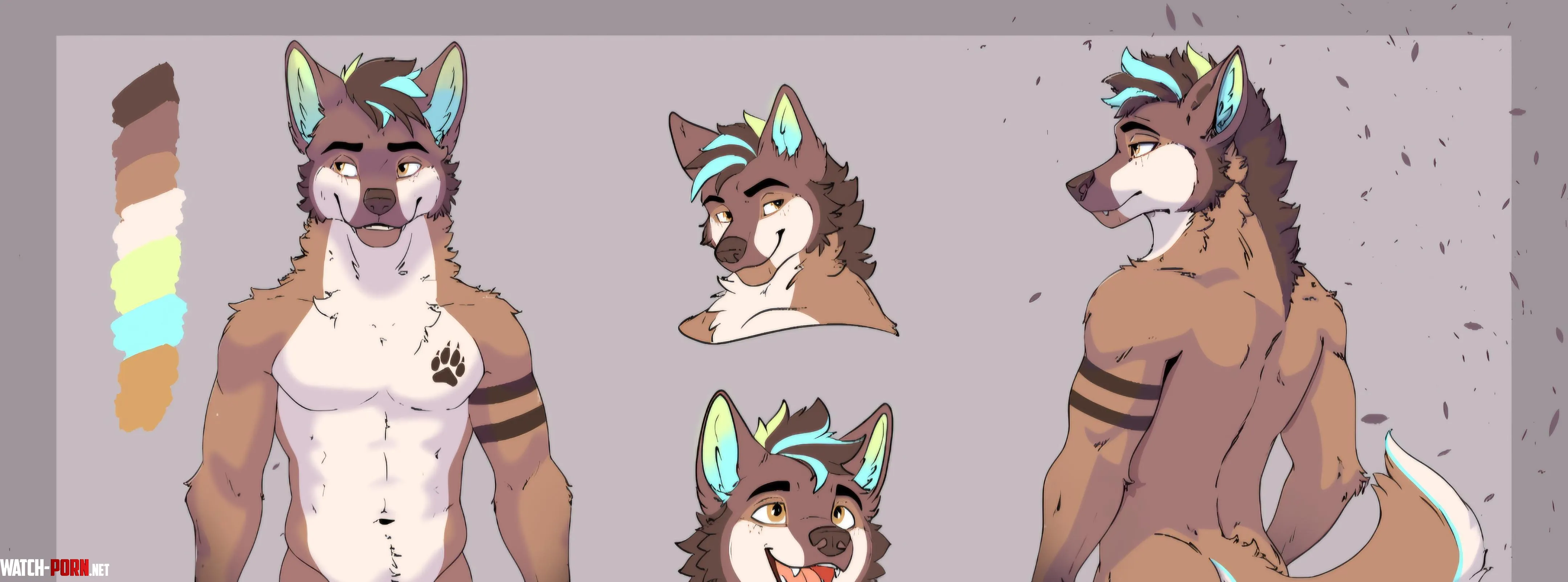 Finally got a ref sheet of my fursona Jericho  by obsidian_castle