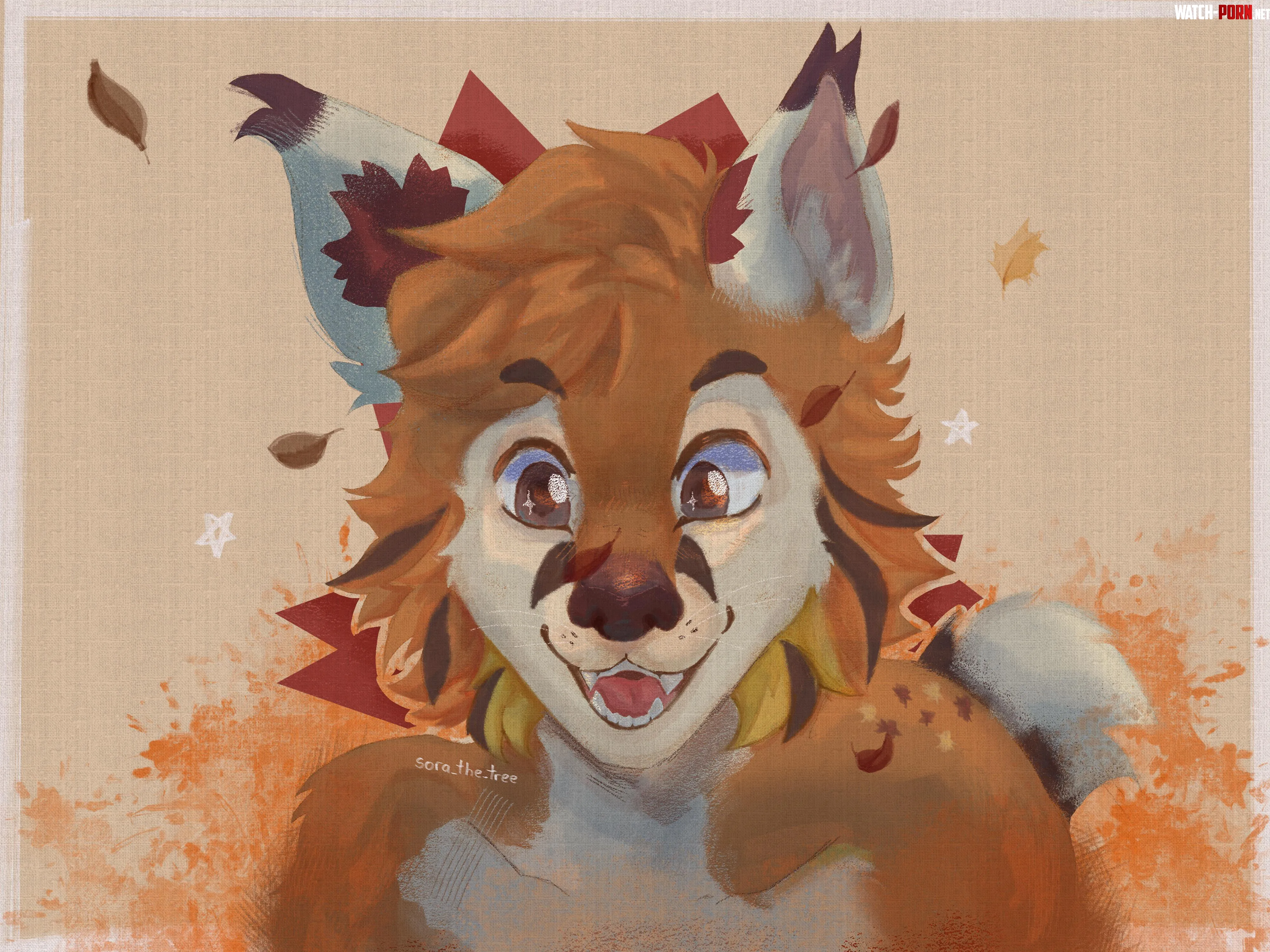 Happy foxxo D art by me by Sora-KunOwO