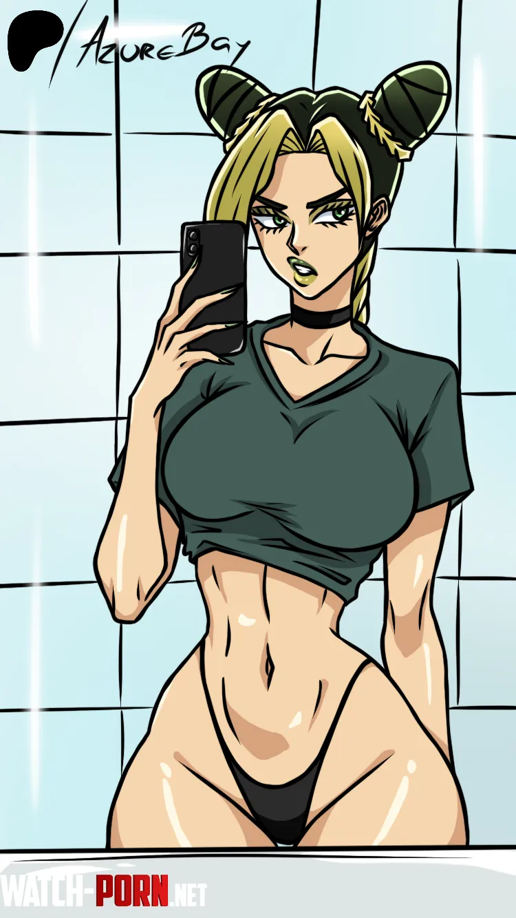 Jolyne taking a mirror selfie AzureBay JJBA by Salt_Independent_551