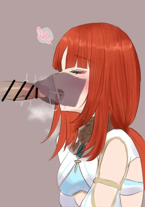Thumbnail LF Color Source 1girl nilougenshinimpact mouthveil cuminmouth spokenheart fellatio afterfellatio closedeyes by FlippinZhao
