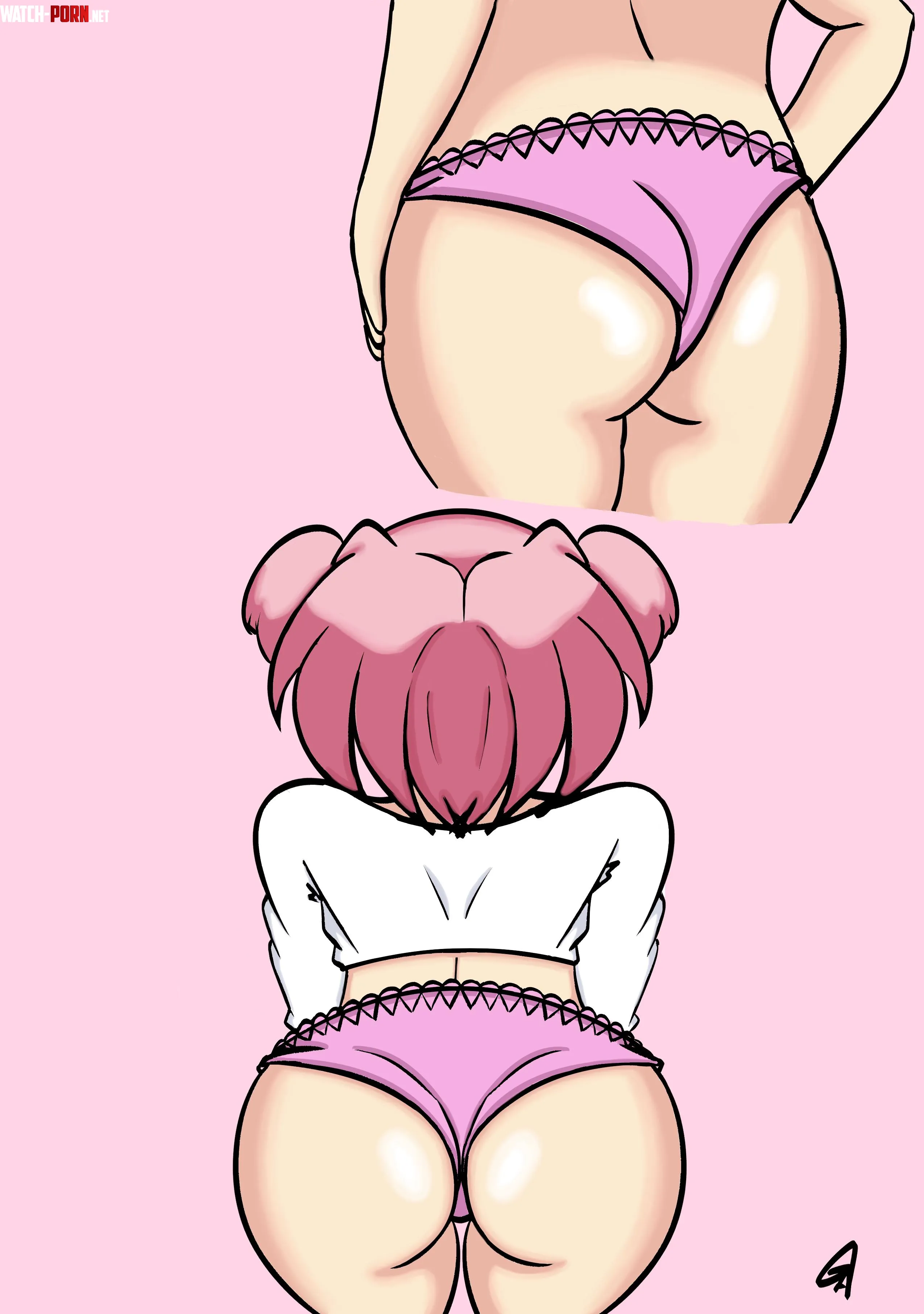 Natsukis ass Art by me My twitter is below  by theblueguy05