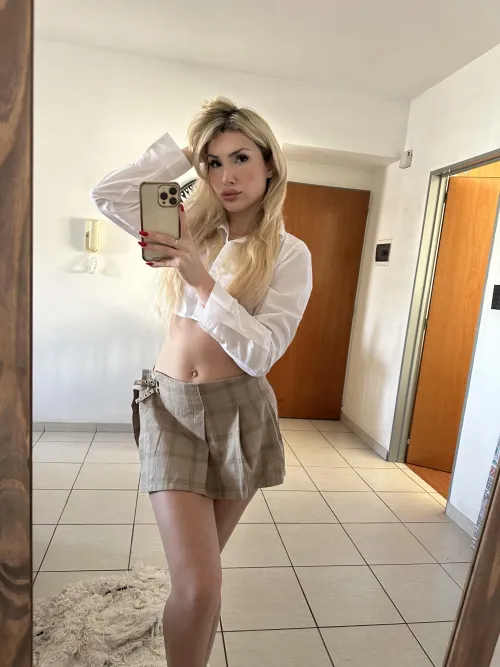 Thumbnail In Love with Schoolgirl Skirt: ArianneSky's MirrorSelfie Adventure