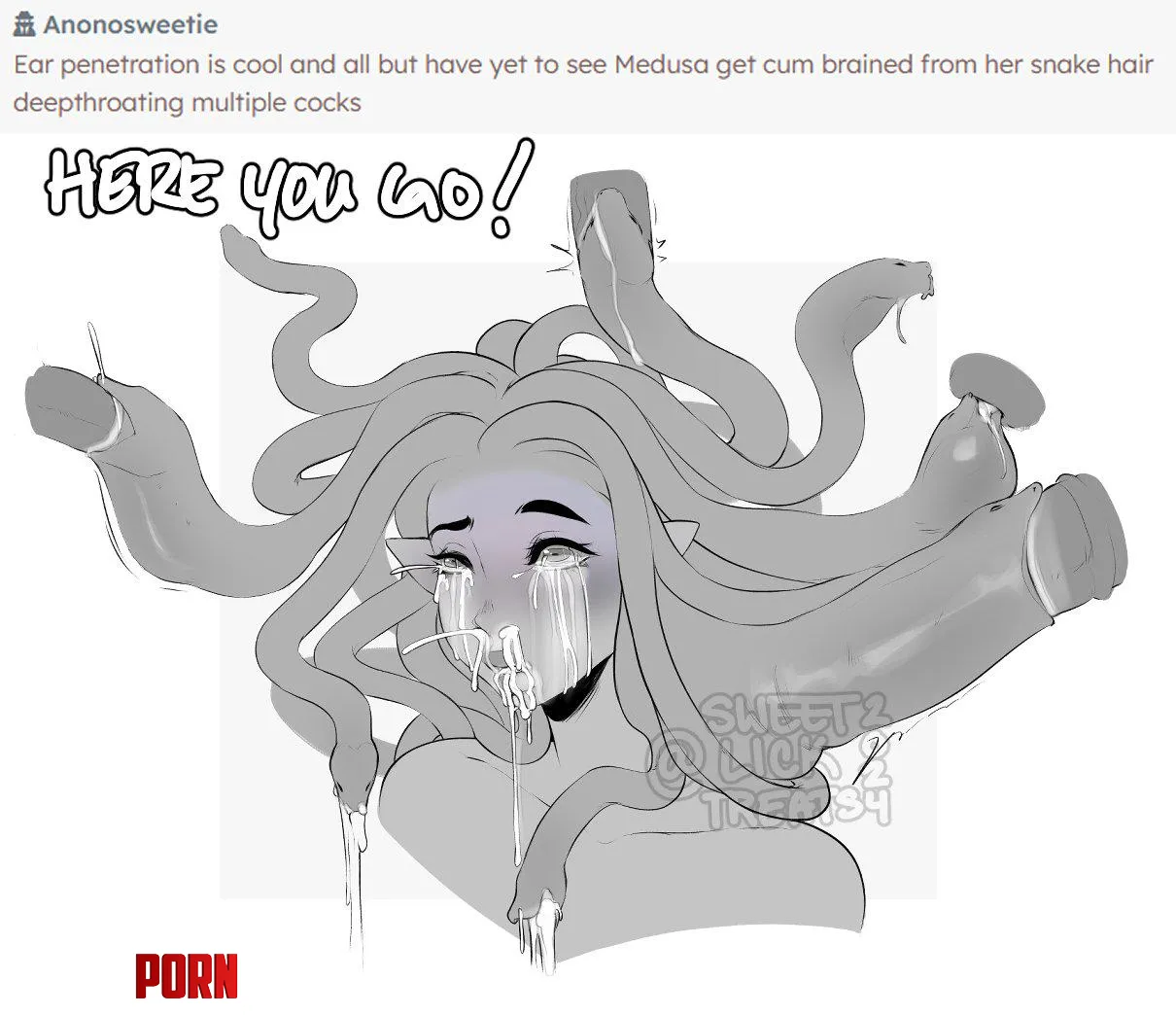 Medusa getting cumbrained sweetlicktreats  Sweetburn by Flappabill