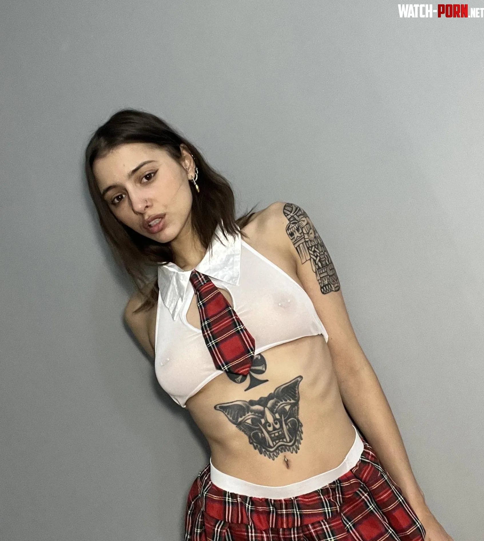 A plaid skirt and crazy thoughts by Lovely__Punk