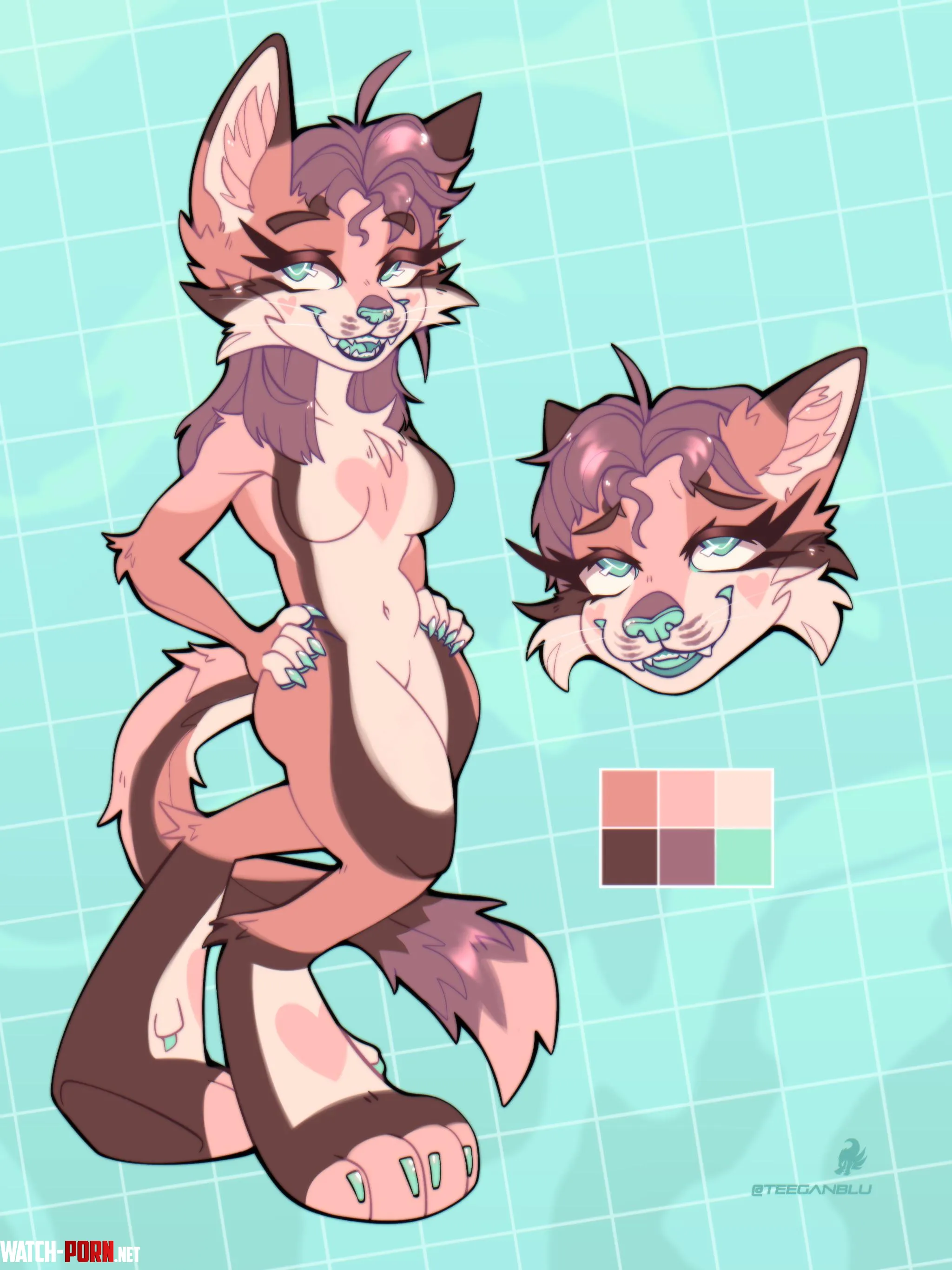 mrrrow custom character design i just did for my nonfurry friend  art by me teeganblu  by Teeganblu