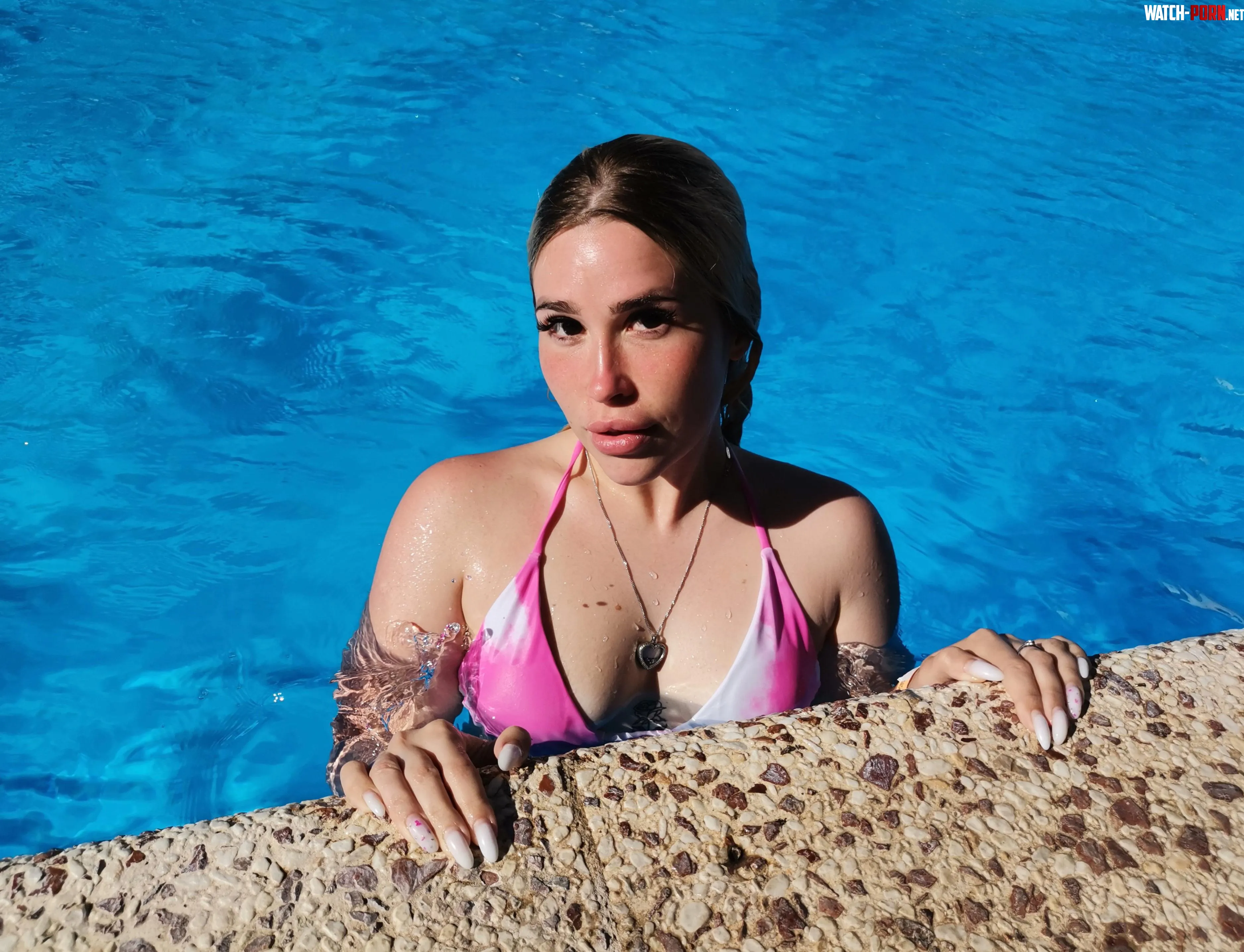 Pool time for this girl in a swimsuit by KittieeSweet