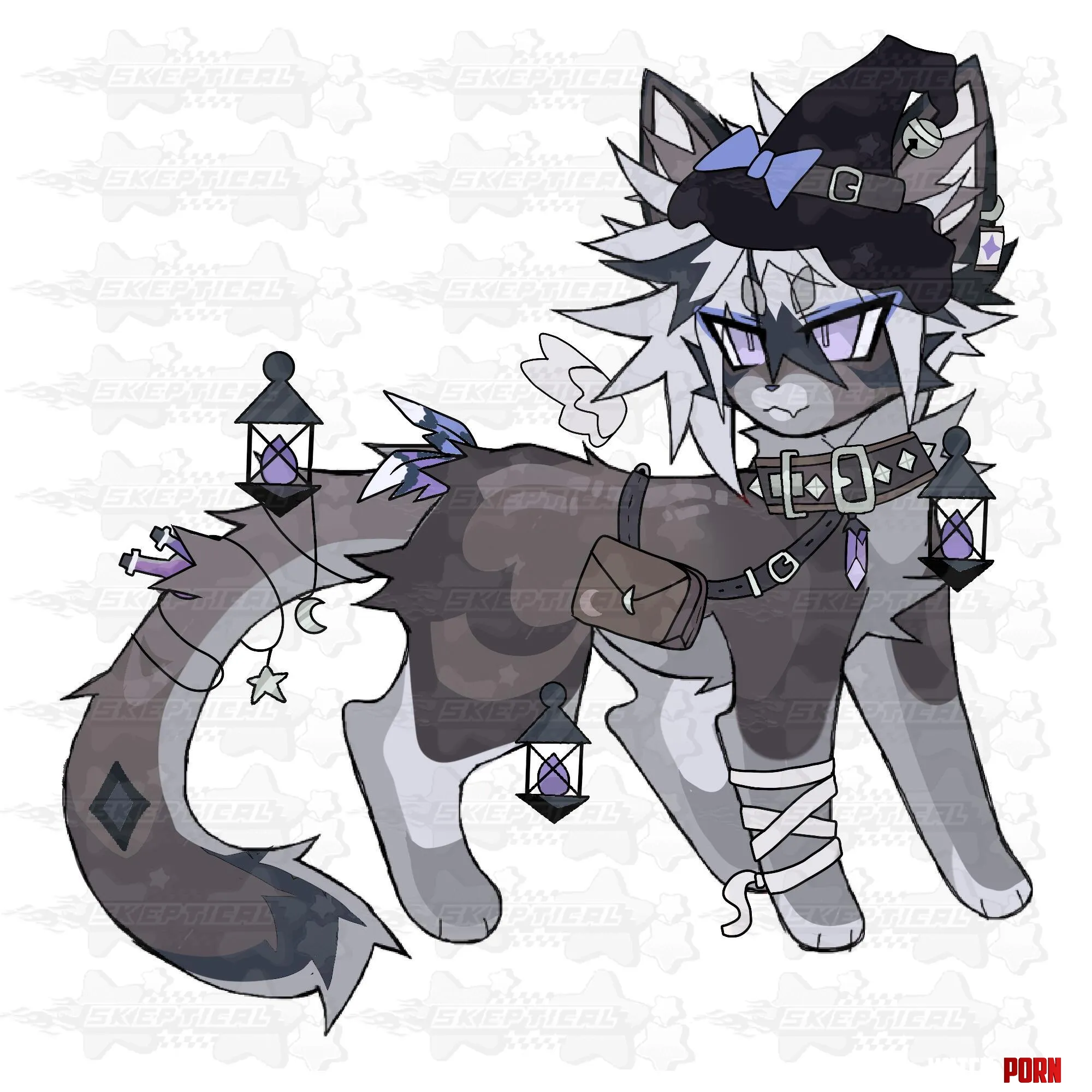 witch cat adoptable  by skeppticall