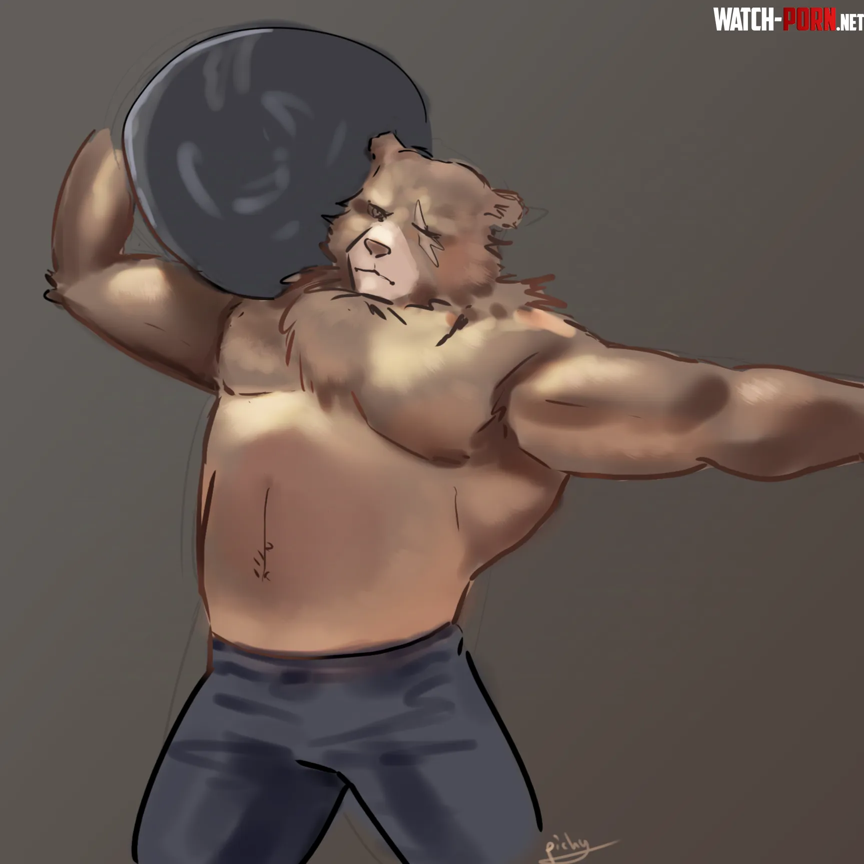 strongman ben bigger art by me by Wide-Veterinarian-63