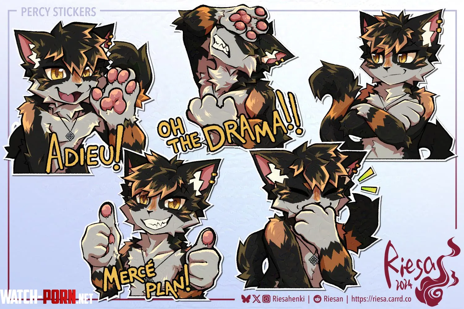Telegram stickers for an awesome cat  by Riesan