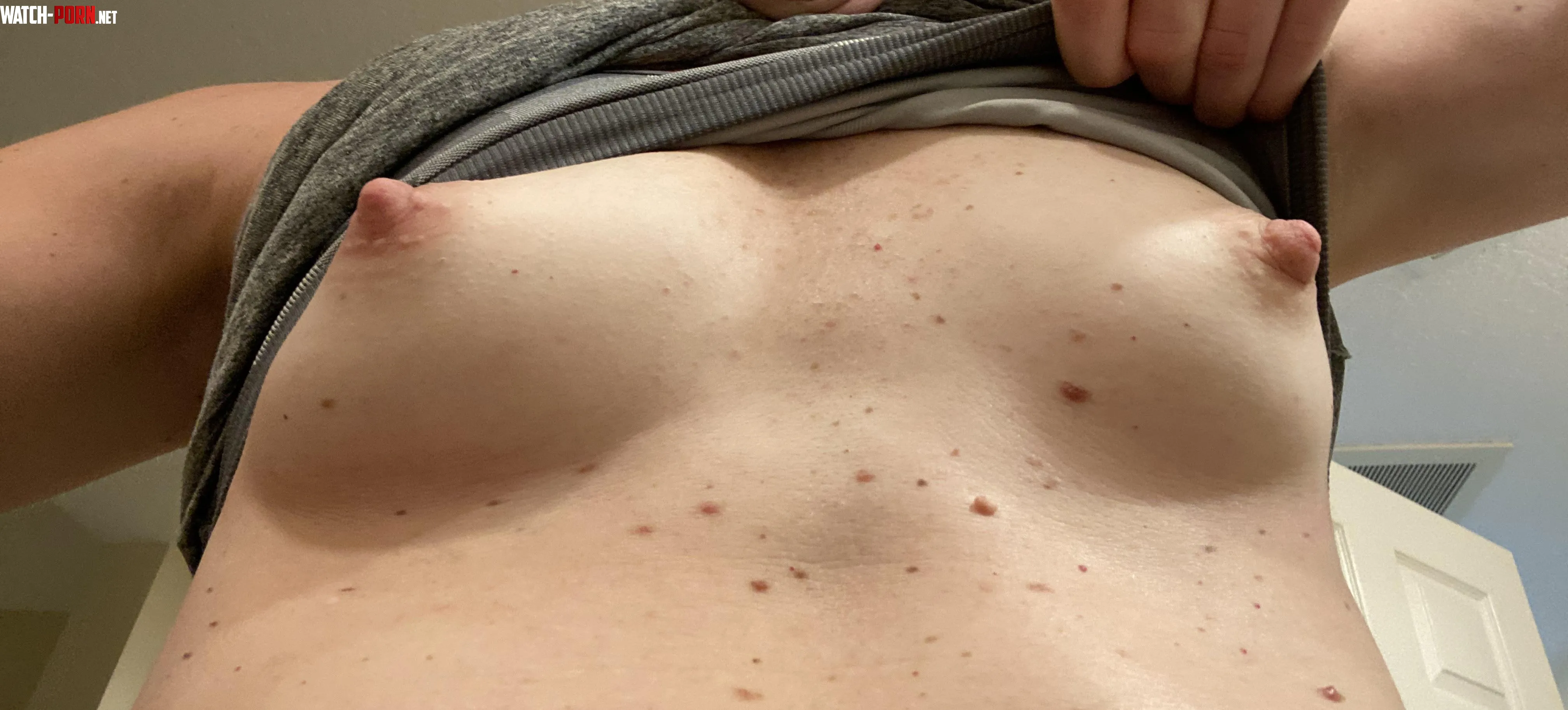 Tiny tits set free after a workout Nipples are happy to be out by fansforfitnessnw