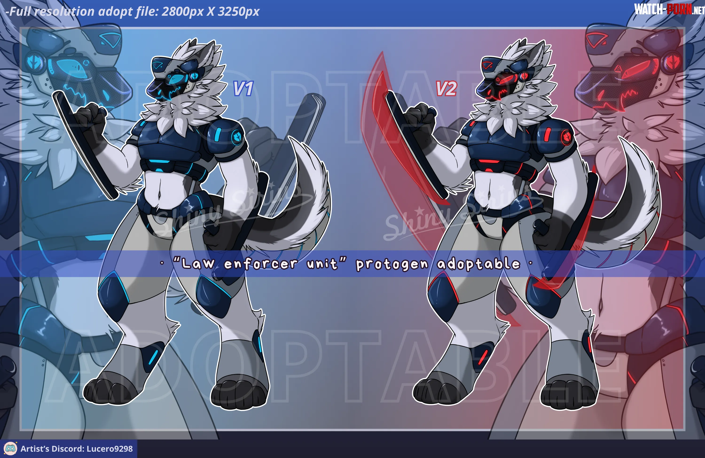 Toaster with a butter knife Law enforcer unit protogen adoptable by me by Shiny_Sirius
